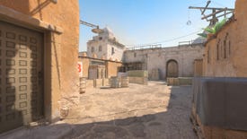 A section of the classic map dust2 in Counter-Strike 2.