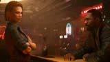 Screenshot from Cyberpunk 2077: Phantom Liberty of Idris Elba's character Solomon Reed being served at a bar