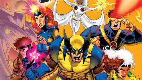 Cropped image of X-Men cartoon poster