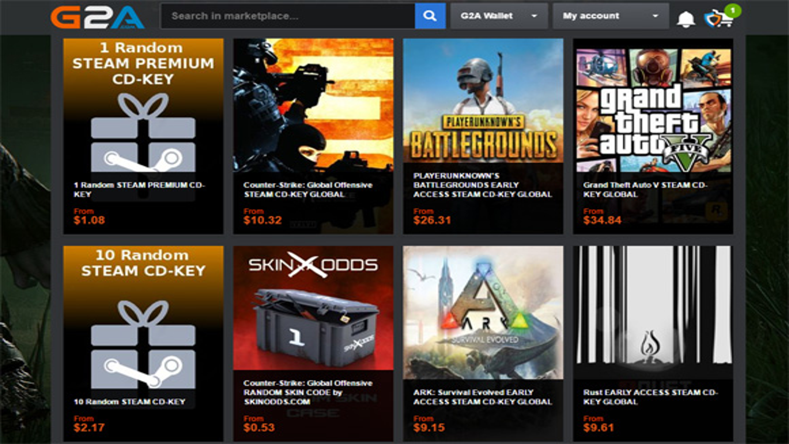 Buy & Sell Online: PC Games, Digital keys and Accounts