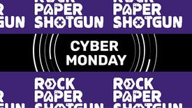 A Rock Paper Shotgun logo header image for Cyber Monday