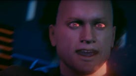 A screenshot from Cyberfrunk, a video mashup of Cyberpunk 2077 and Frasier Crane.
