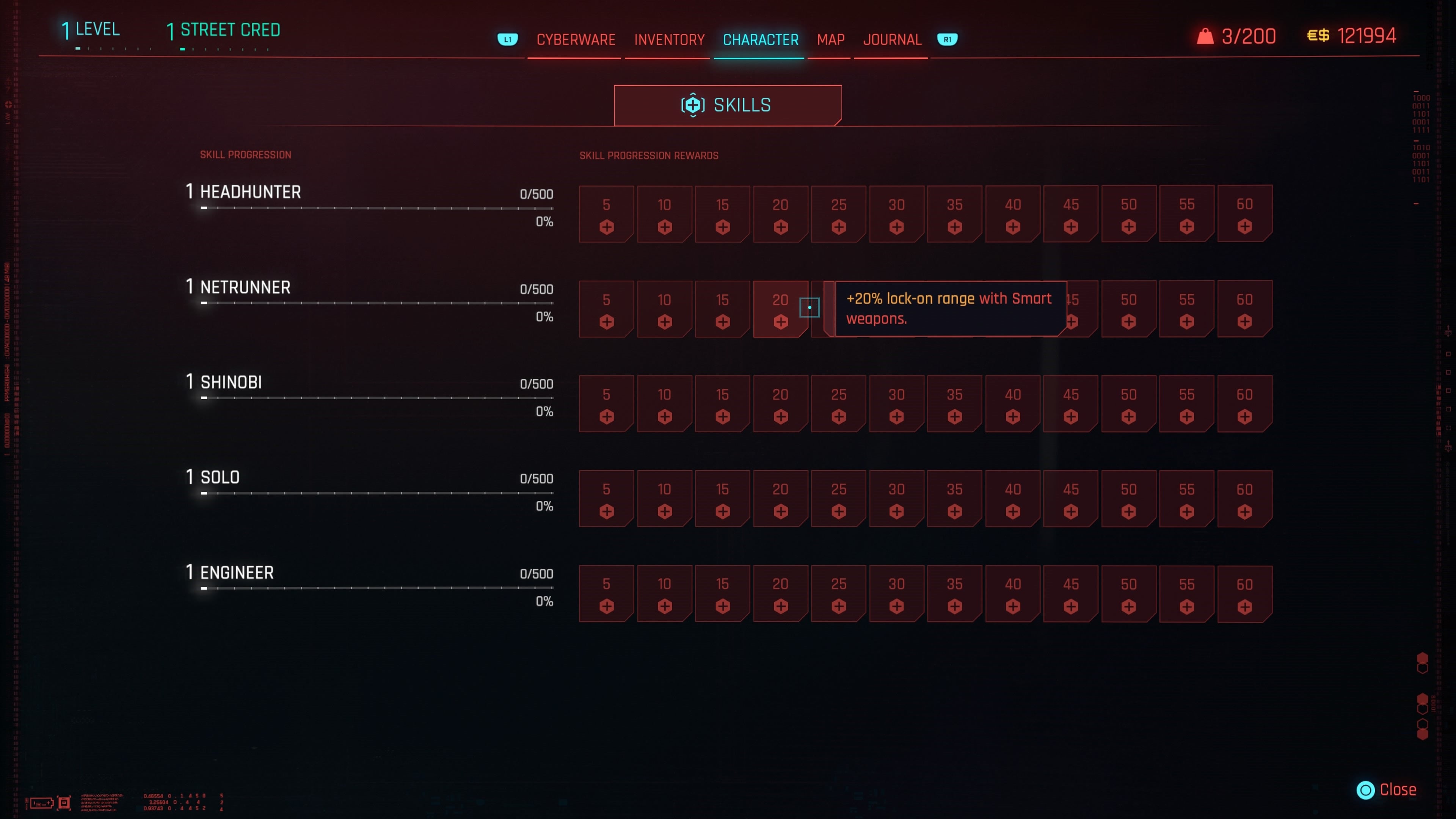 Cyberpunk 2077 Skill Progression And Rank Up Bonuses Vg247