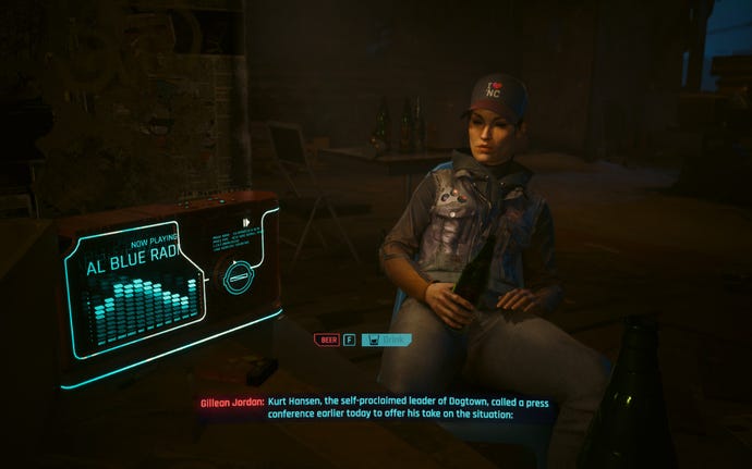 Спільне пиво з босом у Cyberpunk 2077: Phantom Liberty.