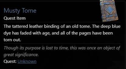 Musty Tome description in Diablo 4