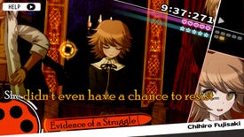 In the first murder trial section of Danganronpa: Trigger Happy Havoc, Chihiro tearfully summarises the victim's demise: "She didn't even have a chance to resist". The player readiest evidence to counter this assertion: "Evidence of a struggle" is written on a truth bullet in the lower left hand corner.