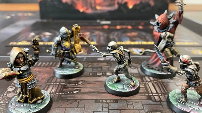 Darkest Dungeon board game miniatures