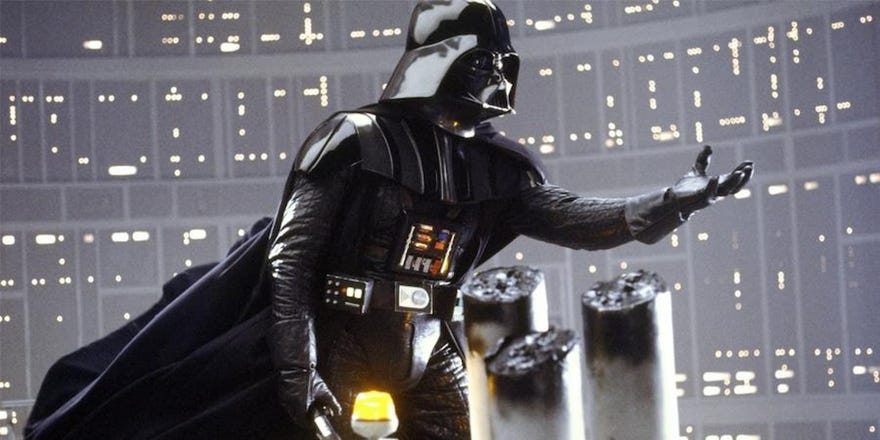 Darth Vader in Cloud City in Empire Strikes Back
