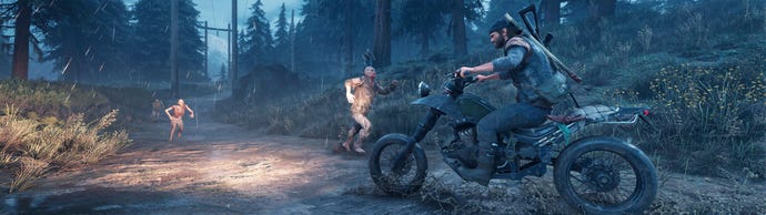 Deacon riding his motorbike in Days Gone