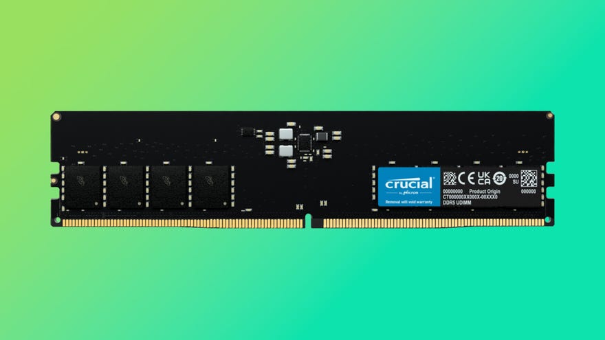 a single stick of crucial ddr5 ram is pictured