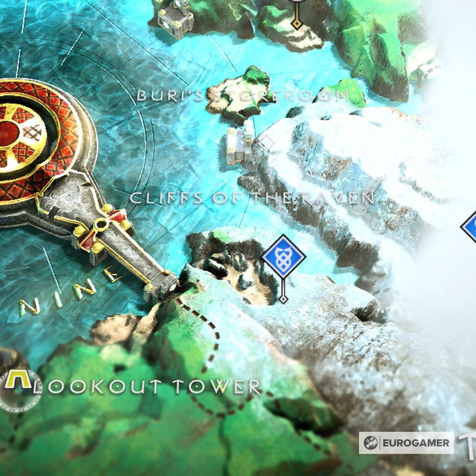 Onde encontrar o mapa do tesouro morto e inchado em God of War 4?