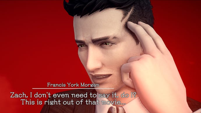 York references a movie in a Deadly Premonition 2 screenshot.