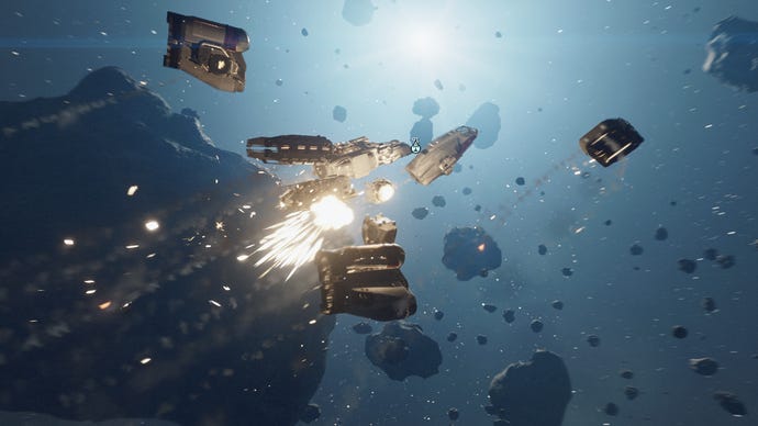 Ein Bild des in Starfield explodierenden Schiffs des Spielers.