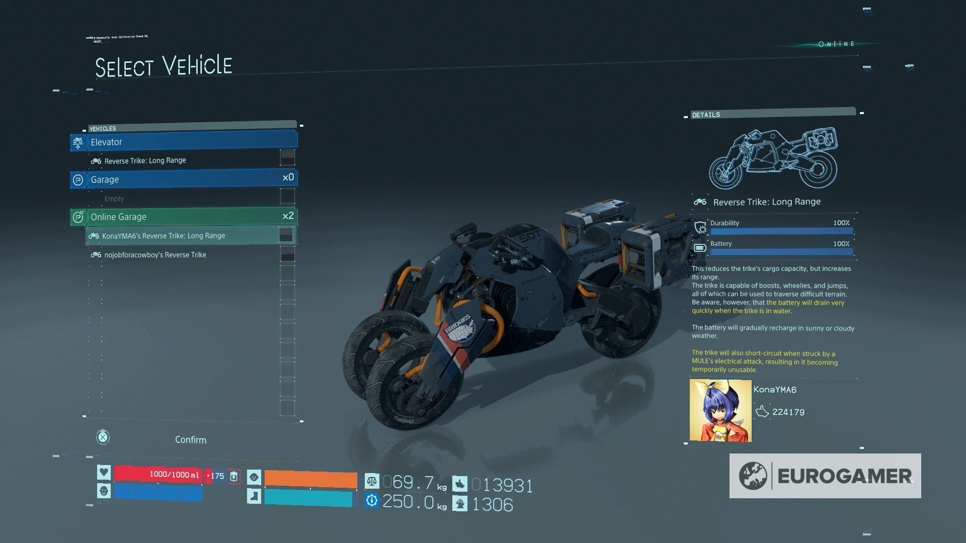Death Stranding bikes and vehicles explained: How to charge the bike ...
