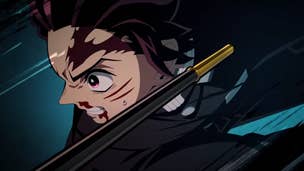 Main character Tanjiro midway through a fight in the hugely popular anime series Demon Slayer.