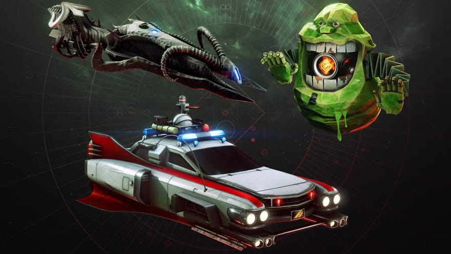 a Slimer Ghost, demonic Sparrow and Echo-1 hoverboard