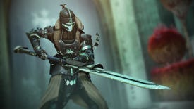 A warlock wielding a glaive in a Destiny 2: The Witch Queen screenshot.