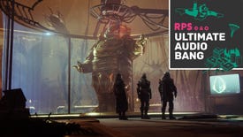 A deposed Emperor Calus looks down at three Guardians, complete with UAB logo.