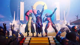 All three Destiny classes posing for the Guardian Games