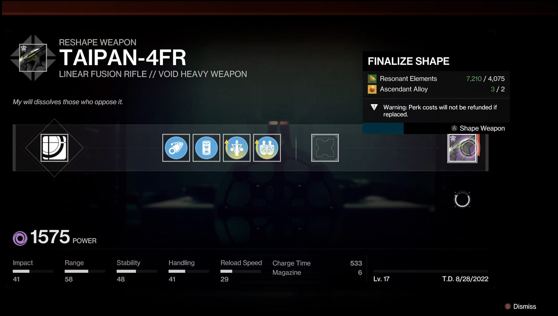 Destiny 2 Taipan 4FR god roll, quest and drops explained