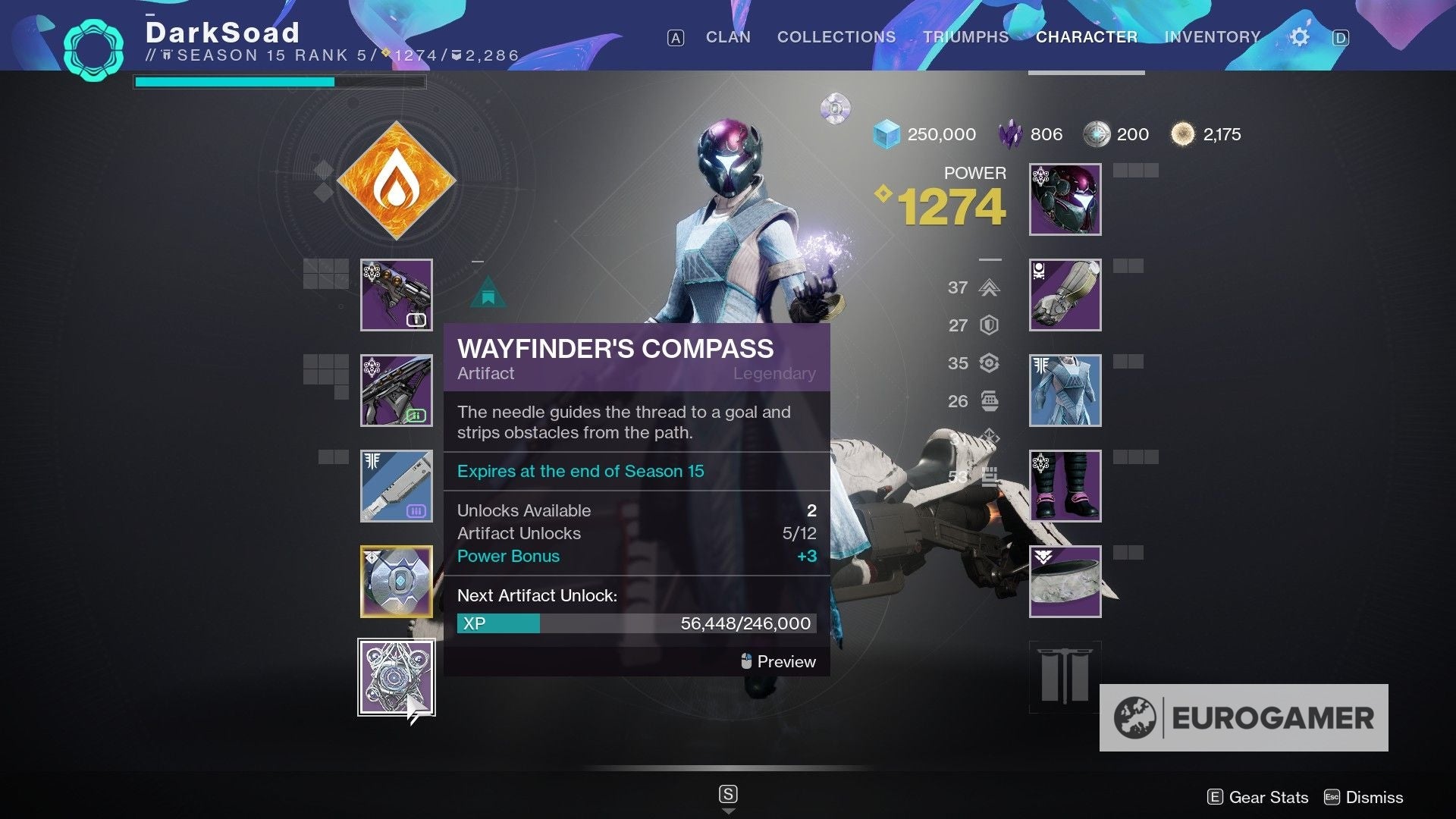 Destiny 2 Wayfinder's Compass explained Compass calibration, artefact