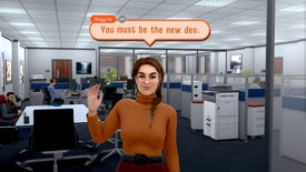 Maggie greets you as the new software developer in dev_hell.