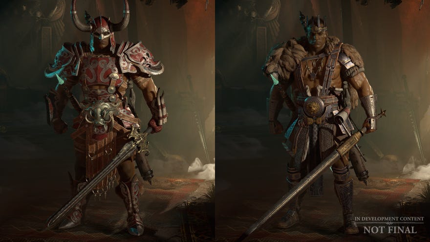 An example of cosmetics available for Diablo 4 via the in-game shop post-release.
