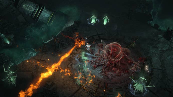 Wizard combat in Diablo 4
