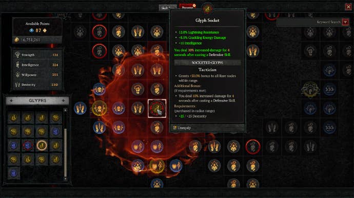 screenshot of paragon board in Diablo 4