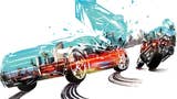 Burnout Paradise Remastered artwork of a stylise car and motorcycle crashing