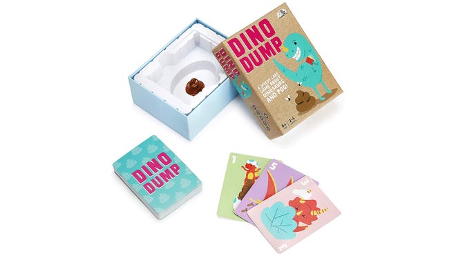 Dino Dump card game box and components