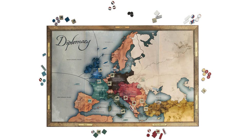 An image of the board for the 1999 version of Diplomacy