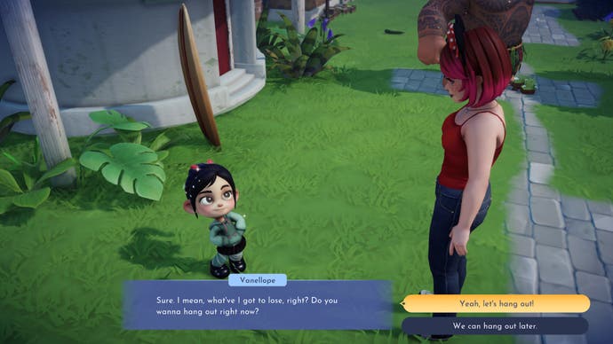 disney dreamlight valley gamer and vanellope hang out chat option