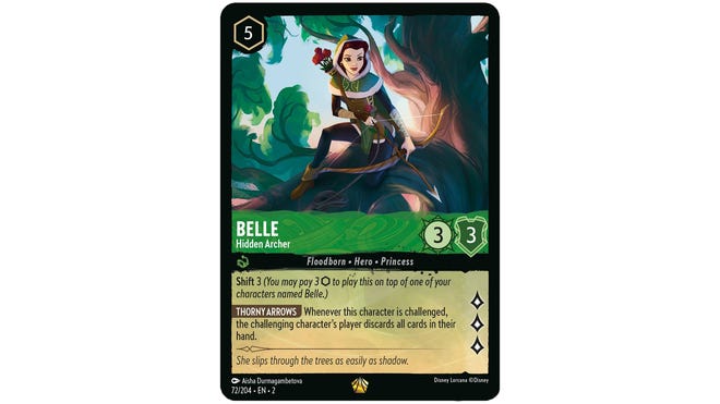 Disney Lorcana card Belle, Hidden Archer.