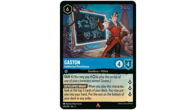 Disney lorcana card Gaston, Intellectual Powerhouse.