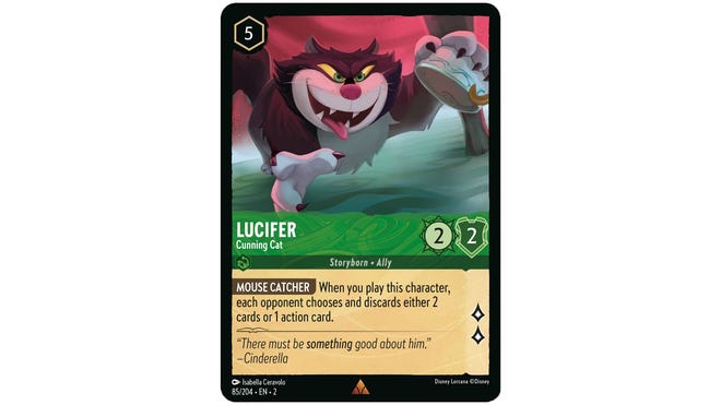 Disney Lorcana card Lucifer, Cunning Cat.
