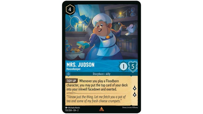 Disney Lorcana card Mrs Judson, Housekeeper.