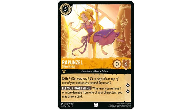 Disney Lorcana Rapunzel, Gifted Artist card.