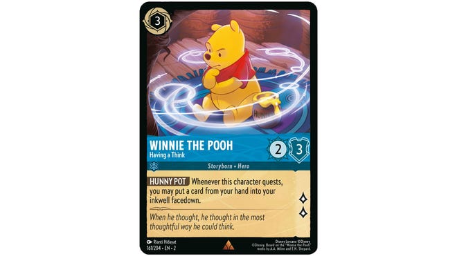 Disney Lorcana card Winnie The Pooh, Having a Think.