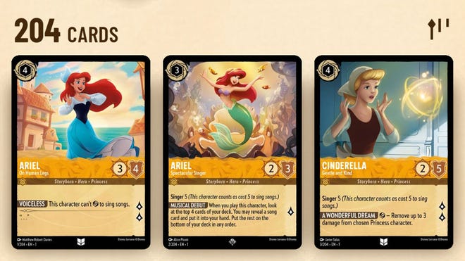A screenshot from the Disney Lorcana Companion App.