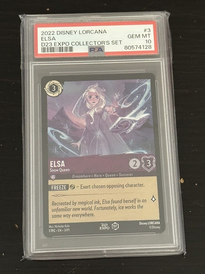 Disney Lorcana card Elsa, Snow Queen sold at auction on eBay