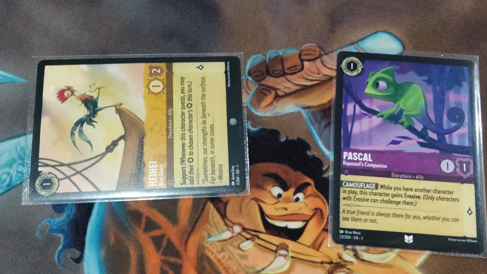 An image of some cards from Disney Lorcana.