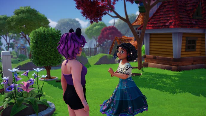 Disney Dreamlight Valley, a character is talking to Mirabel