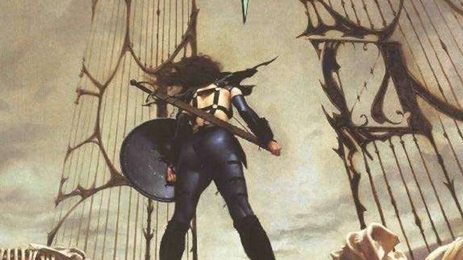 The cover of the D&D RPG In the Abyss book.
