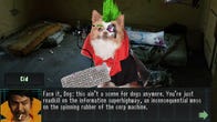 A dog with a green mohawk talks to the player in Dog Of Dracula