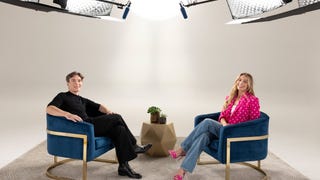 Cillian Murphy and Margot Robbie on set for Actors on Actors