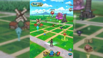 A screenshot from Dragon Quest Walk, a location-based mobile game by Square Enix