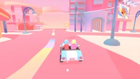 Explore a pretty pastel city in Drive Me To The Moon