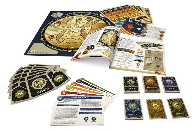 Dune movie board game components