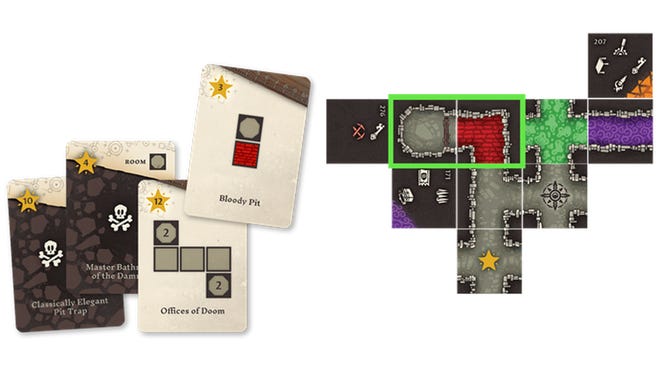 Dungeon Decorators board game layout